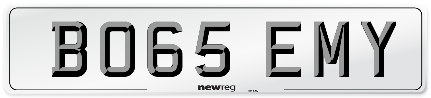 BO65 EMY Number Plate from New Reg